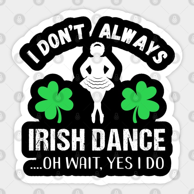 Irish Dance Girl in Shamrock Leaves St Patrick's Day Sticker by Teeziner